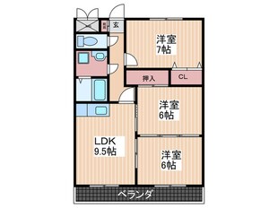 中山サニ－ハイツの物件間取画像